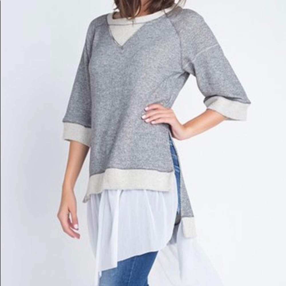 NWOT Mesh Accent High Low Tunic